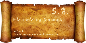 Sárváry Norbert névjegykártya