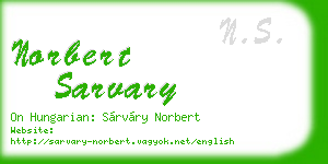 norbert sarvary business card